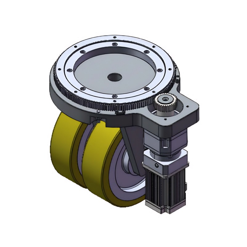 Dual wheel steering drive wheel